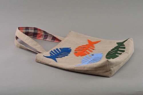 Handmade shopping bag fabric handbag designer accessories womens bags  - MADEheart.com