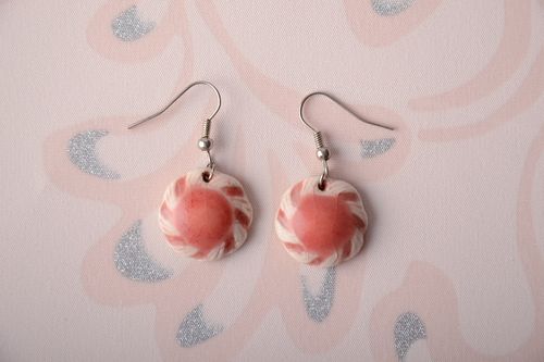 Round colorful ceramic earrings - MADEheart.com