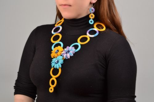 Collana e orecchini fatti a mano parure di gioielli accessori da donna - MADEheart.com