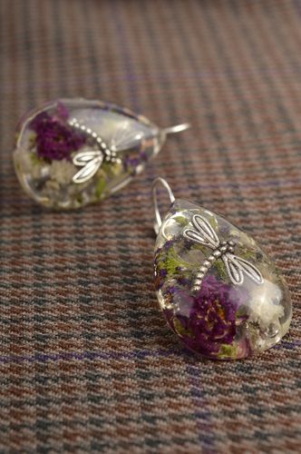 Handmade stylish earrings with charms epoxy resin jewelry elegant cute earrings - MADEheart.com