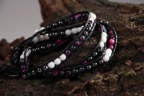 Bracelet with agate and hematite - MADEheart.com