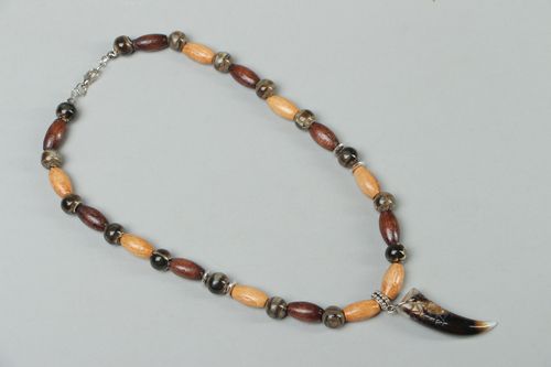 Handmade necklace created of different materials Strong Character - MADEheart.com