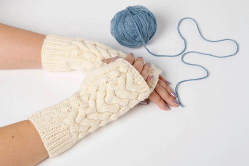 Handmade knitted mittens winter mittens winter accessories warm mittens - MADEheart.com