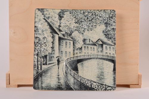 Handmade glass plate wall hanging cool rooms gift ideas decorative use only - MADEheart.com