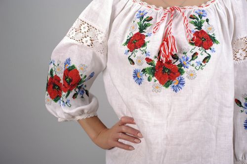 Linen embroidered shirt - MADEheart.com