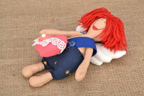 Soft toy Angel with Heart - MADEheart.com