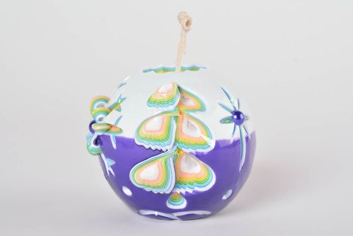 Unusual handmade festive candles round paraffin candle designs Christmas gifts - MADEheart.com