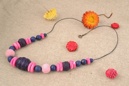 Homemade polymer clay necklace - MADEheart.com