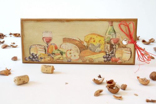 Tagliere decorativo fatto a mano oggetto in legno decoupage utensili da cucina - MADEheart.com