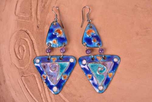 Unusual handmade metal earrings costume jewelry designs metal craft gift ideas  - MADEheart.com