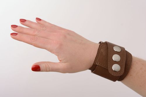 Bracelet en vrai cuir marron original - MADEheart.com