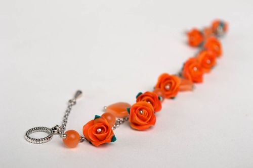 Handmade flower wrist bracelet unusual designer bracelet elegant accessory - MADEheart.com
