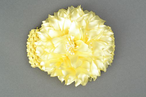 Satin ribbon flower hair strap Dahlia - MADEheart.com