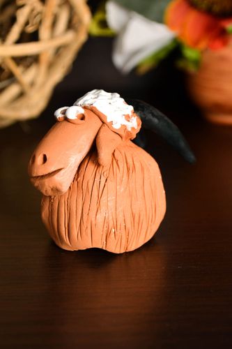 Handmade Deko Geschenk Idee Keramik Deko Miniatur Figur Bock für Sammlung - MADEheart.com