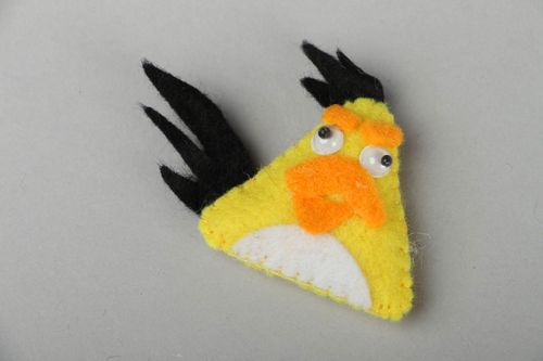 Aimant frigo en feutre Oiseau jaune - MADEheart.com