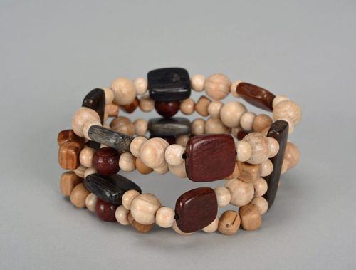 Wooden multirow wrist bracelet  - MADEheart.com