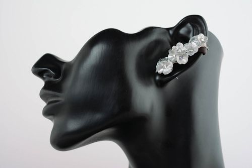Polymer clay cuff earrings Rime - MADEheart.com