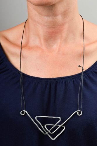 Unusual handmade metal pendant necklace metal craft beautiful jewellery for her - MADEheart.com