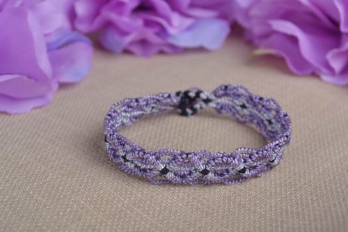 Schönes Armband Handmade Armschmuck Damen Mode Schmuck Rocailles Armband lila - MADEheart.com