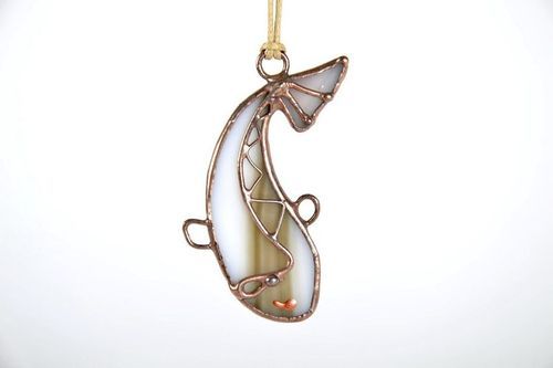 Ciondolo pesce balena in vetro fatto a mano pendente originale di vetrata - MADEheart.com