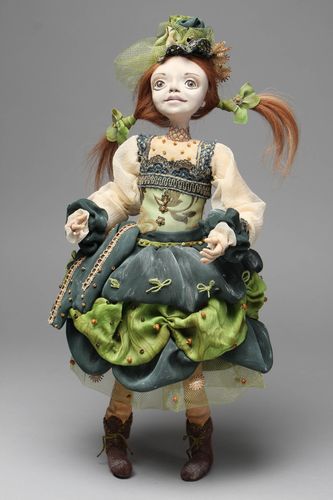 Polymer clay designer doll - MADEheart.com