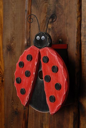 Handmade birdhouse in the shape of ladybird - MADEheart.com