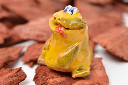 Figurine grenouille Statuette miniature fait main argile peinte Déco maison - MADEheart.com