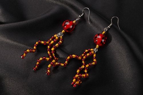 Pendientes artesanales de abalorios - MADEheart.com