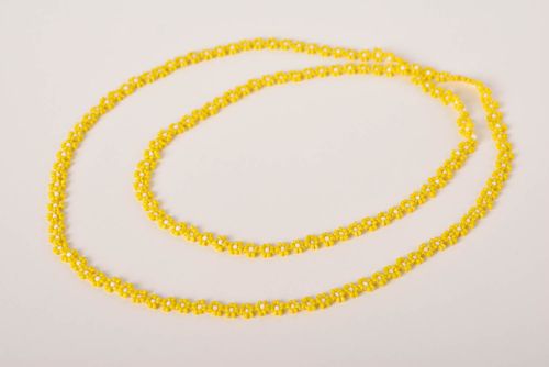 Accesorio de abalorios hecho a mano regalo personalizado collar de moda amarillo - MADEheart.com
