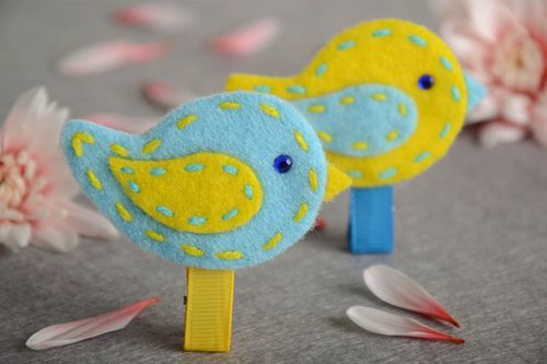 Fermagli per capelli fatti a mano con uccelli carini da bambini 2 pezzi - MADEheart.com