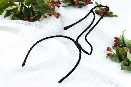 Handgemachter Frisur Haarreif Haar Schmuck Damen Modeschmuck schwarz dünn  - MADEheart.com