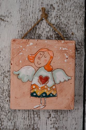 Tableau déco céramique artisanal Ange - MADEheart.com