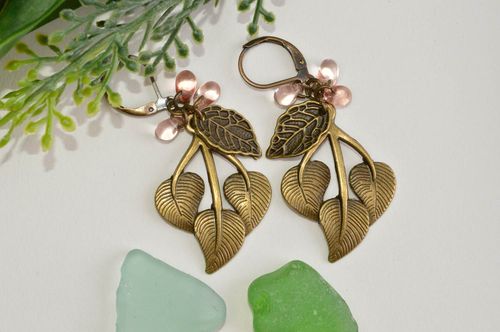 Handgefertigte Damen Ohrringe lange Ohrhänger Accessoire für Frauen schön - MADEheart.com