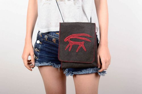 Bolso de tela de fieltro artesanal estiloso accesorio para mujer regalo original - MADEheart.com
