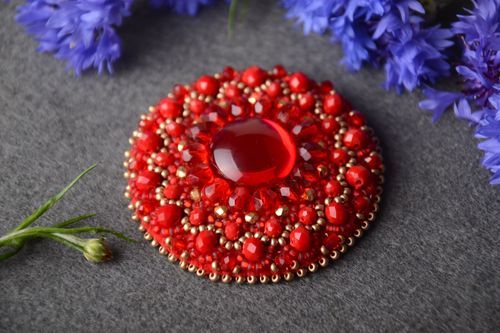 Beautiful handmade beaded brooch jewelry pendant necklace cool jewelry - MADEheart.com