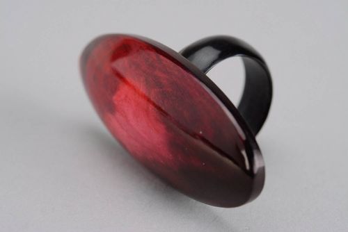 Cow horn ring Red oval - MADEheart.com