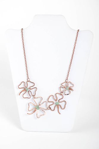 Collar hecho a mano elegante bisutería de moda accesorio para mujer de cobre - MADEheart.com