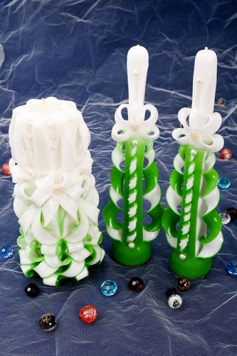 Handmade designer candles 3 decorative beautiful candles wedding decor - MADEheart.com