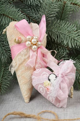 Corazón de tela artesanal ambientador para el hogar colgante decorativo - MADEheart.com