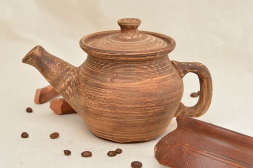 Théière en céramique faite main originale vaisselle ethnique de créateur - MADEheart.com