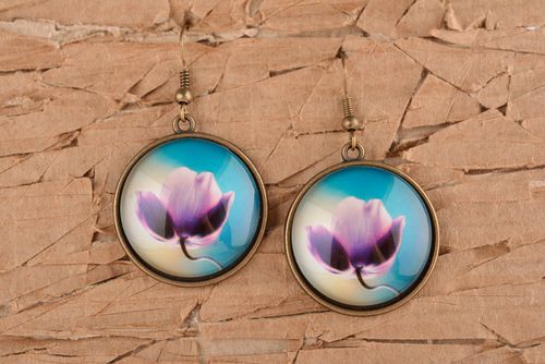 Handmade Schmuck Cabochon Ohrringe Metall Schmuck ausgefallener Ohrschmuck - MADEheart.com