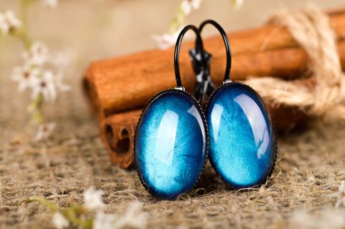 Boucles doreilles ovales Bijou fait main Idée cadeau femme unique design  - MADEheart.com