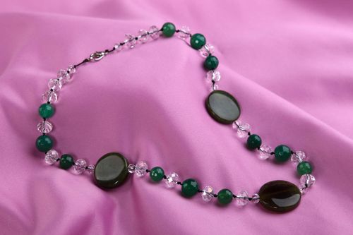 Handmade necklace designer accessory unusual bead necklace stone jewelry - MADEheart.com