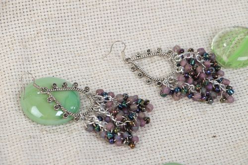 Orecchini pendenti in metallo fatti a mano accessori da donna regalo originale - MADEheart.com