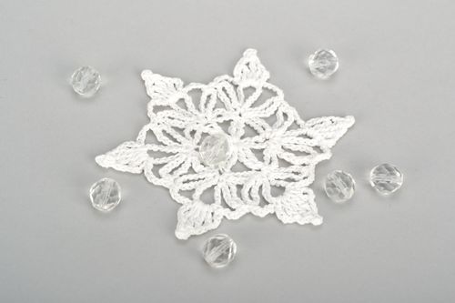 Crochet New Years decoration Snowflake - MADEheart.com