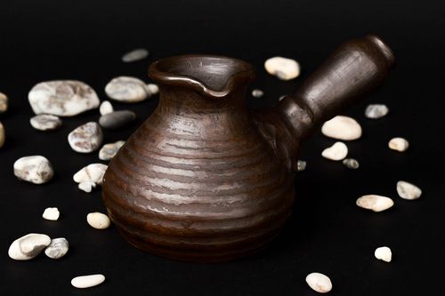 Handmade ceramic cezve unusual ware for coffee designer beautiful cezve - MADEheart.com