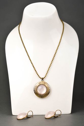 Schmuck Set handmade Halskette mit Anhänger Damen Ohrringe Mode Accessoires  - MADEheart.com