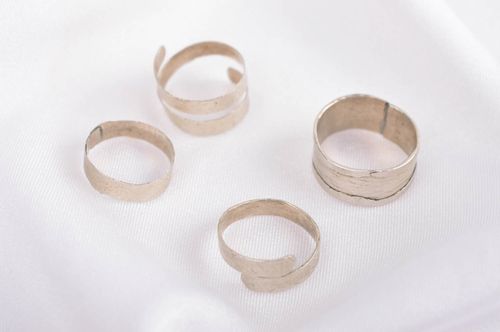 Стильные кольца хэнд мэйд украшения из мельхиора женские кольца на фаланги 4 шт - MADEheart.com
