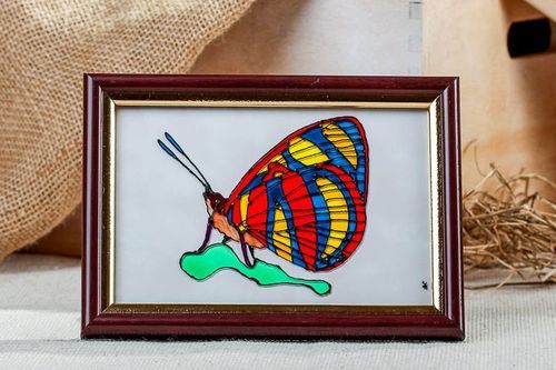Stained glass picture Butterfly - MADEheart.com
