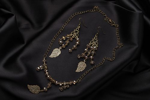 Collar y pendientes con cristal - MADEheart.com